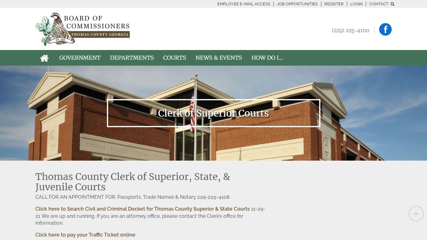 Thomas County Clerk of Courts | Home